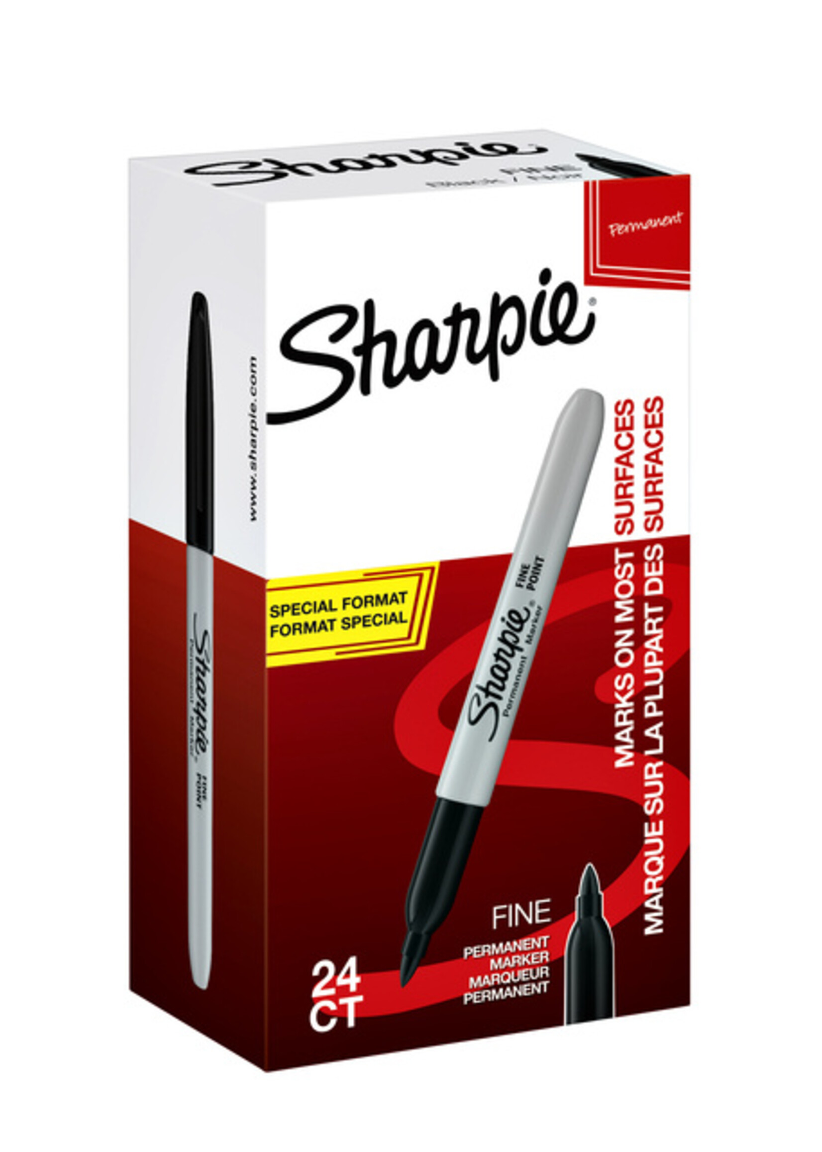 Sharpie Feutre Sharpie ogive 1mm F lot économique 20+4 gratuits noir