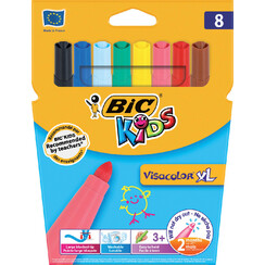 Feutre de coloriage BIC Kids Visacolor XL blister de 8 pièces assorti