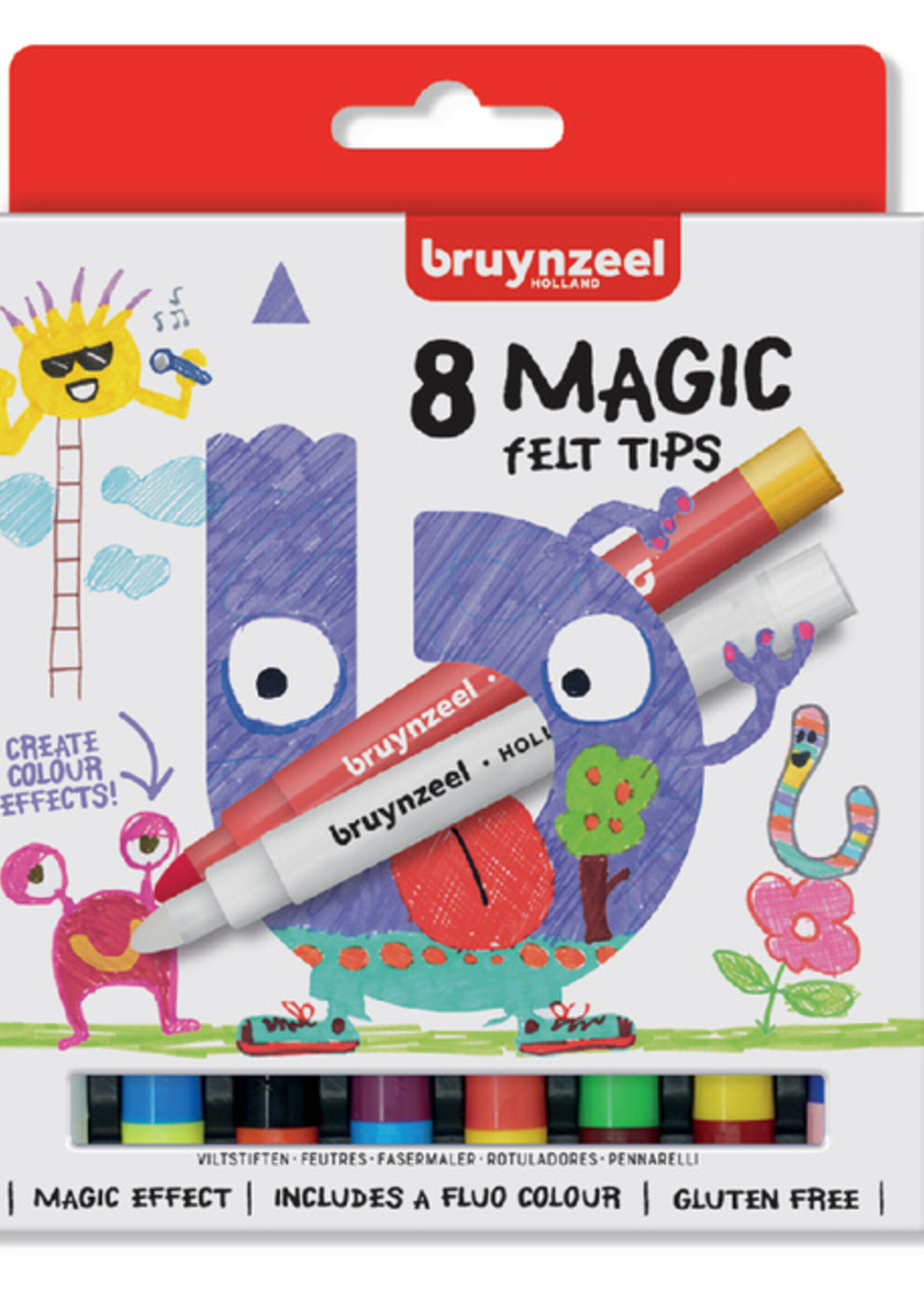 Bruynzeel Feutre Bruynzeel Kids Magic Points Blister de 8 pièces assorti