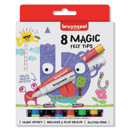 Bruynzeel Feutre Bruynzeel Kids Magic Points Blister de 8 pièces assorti