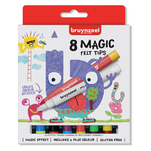 Bruynzeel Viltstift Bruynzeel Kids Magic Points blister à 8 stuks assorti