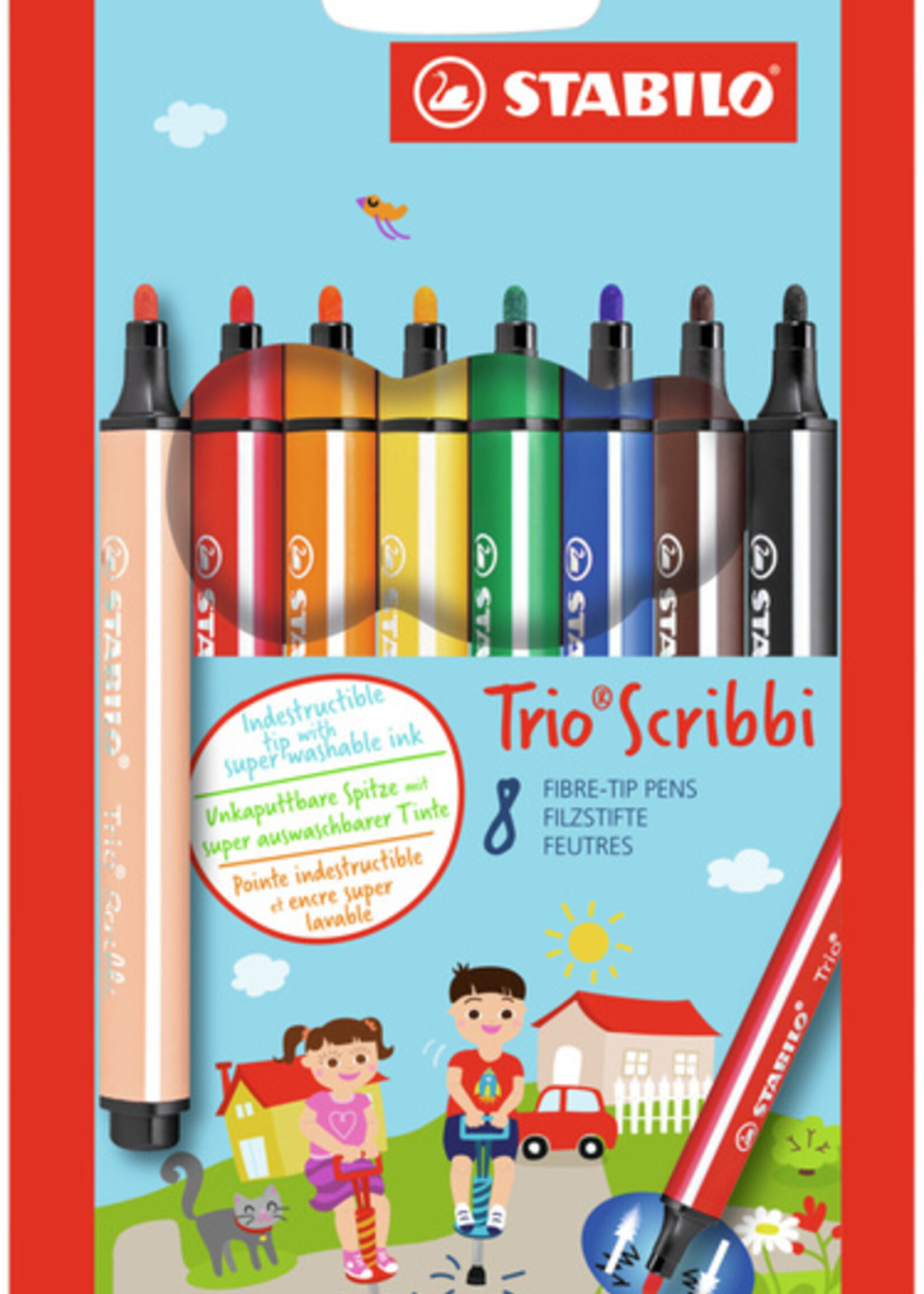 Stabilo Feutre STABILO Trio Scribbi non permanent 368/8 8 pièces
