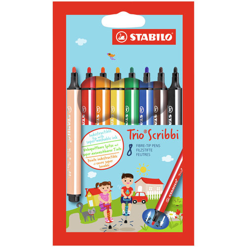 Stabilo Viltstift STABILO Scribbi 368 etui à 8 kleuren