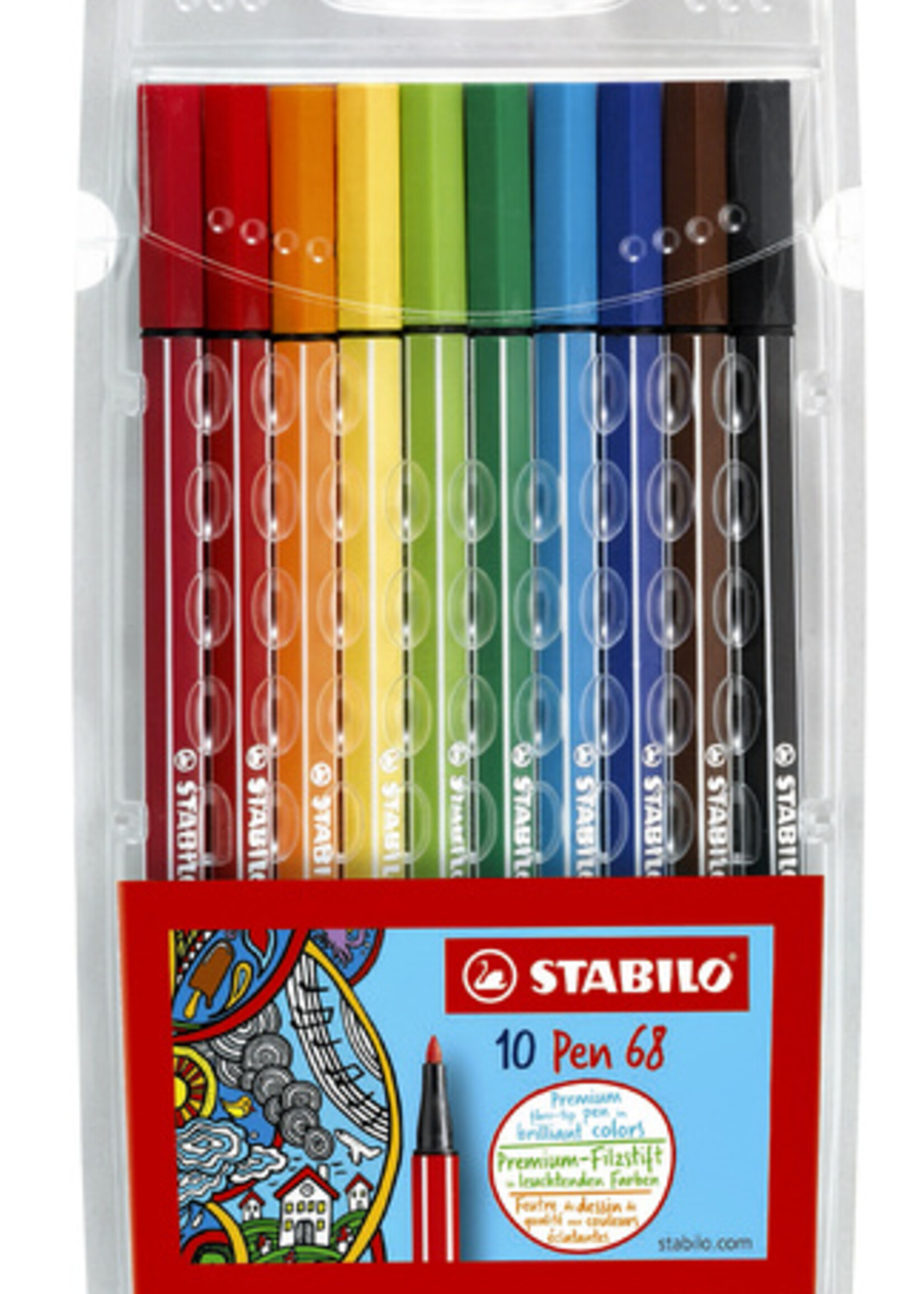 Stabilo Viltstift STABILO Pen 68 etui à 10 kleuren