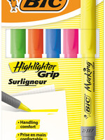 Bic Markeerstift Bic grip etui à 5 stuks assorti