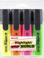 edding Markeerstift edding 345 2-5mm blister à 4 kleuren
