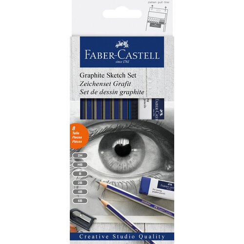 Faber Castell Crayons Faber-Castell 6 duretés inclus taille-crayon et gomme