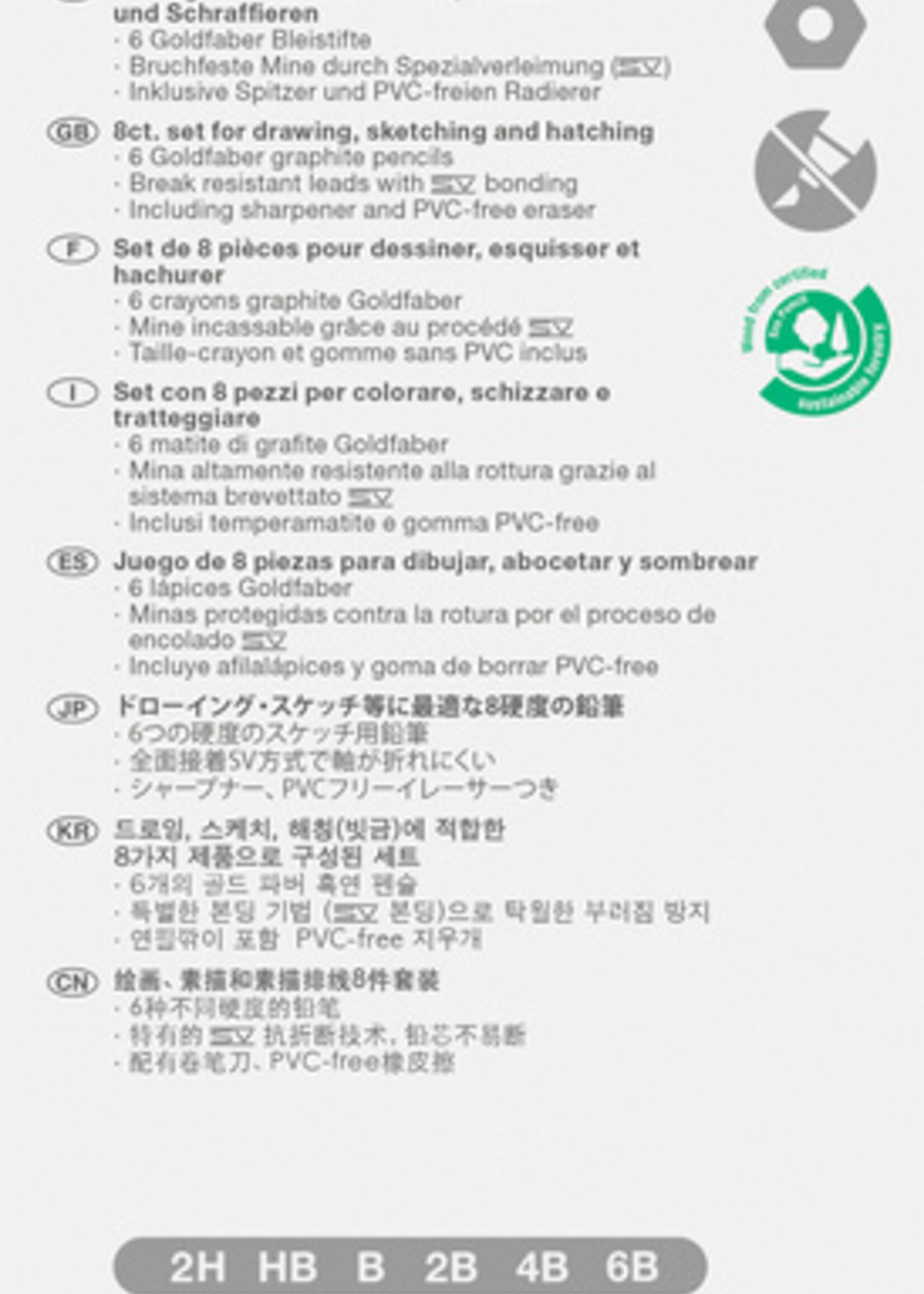 Faber Castell Crayons Faber-Castell 6 duretés inclus taille-crayon et gomme