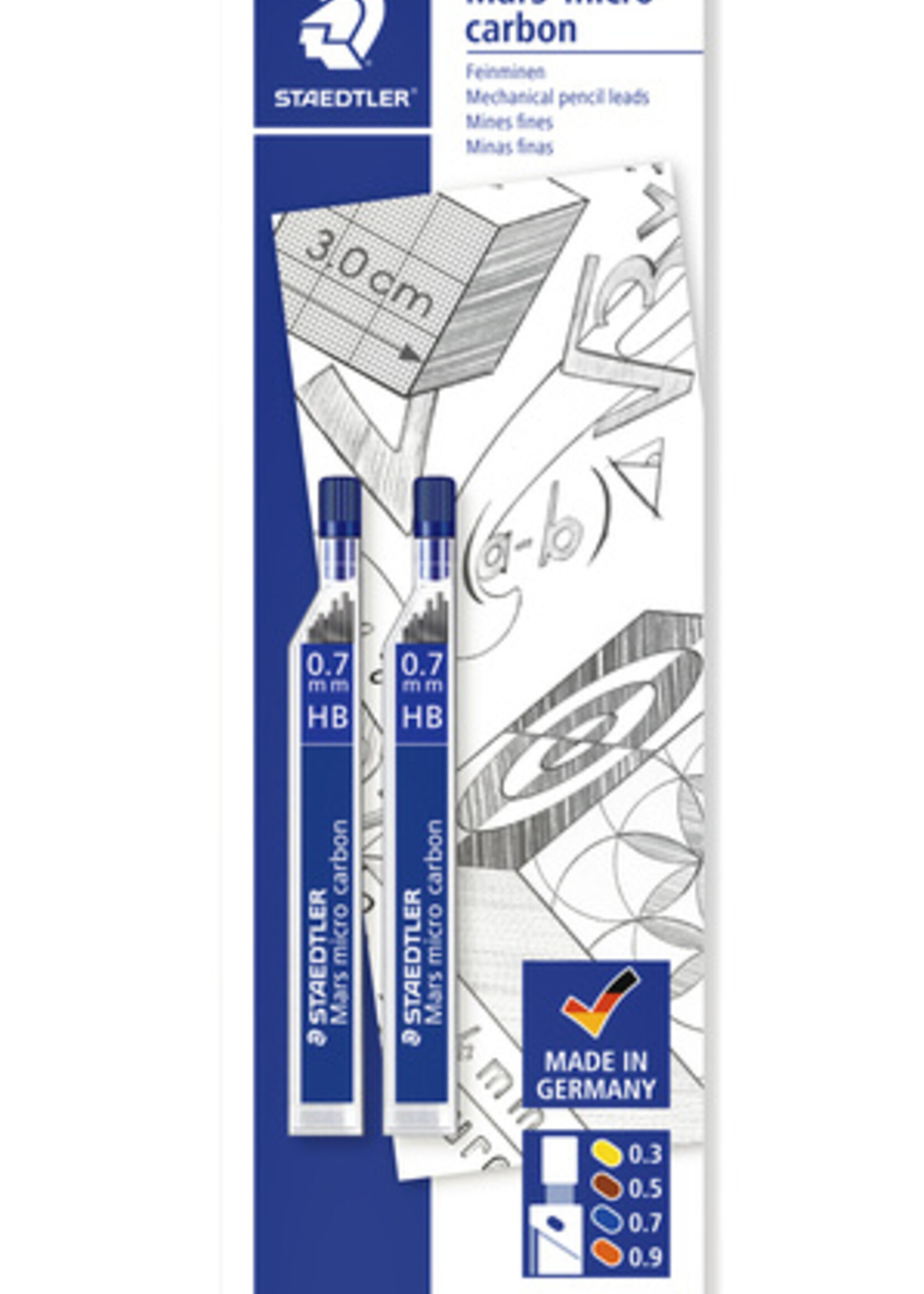 Staedtler Mine portemine Staedtler Mars Carbon Micro 0,7mm HB blister 2 étuis