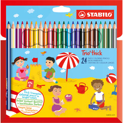 Crayons de couleur STABILO Trio gros 203 blister 24 pièces assorti