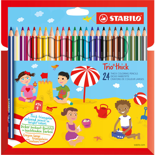 Stabilo Crayons de couleur STABILO Trio gros 203 blister 24 pièces assorti