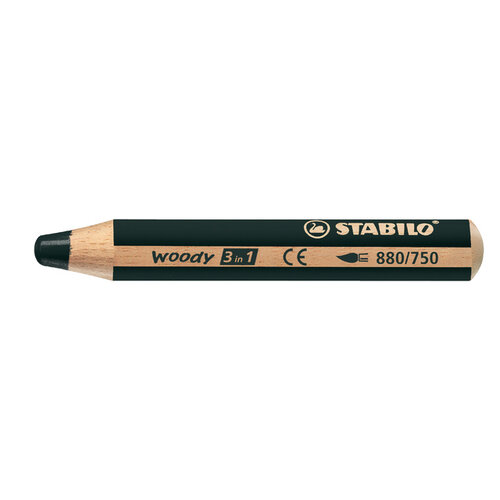 Stabilo Crayons de couleur STABILO Woody 880 3 en 1 Noir