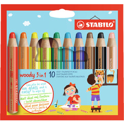 Crayons de couleur STABILO Woody 880 10 pièces assorties