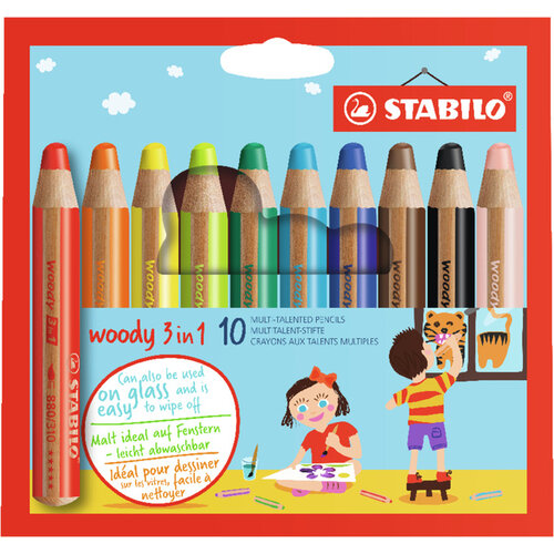 Stabilo Crayons de couleur STABILO Woody 880 10 pièces assorties