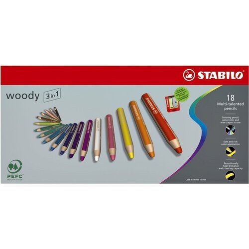 Stabilo Kleurpotloden STABILO Woody 880/10 etui à 10 kleuren