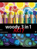 Stabilo Kleurpotloden STABILO Woody 880/18-1-20 etui à 18 kleuren met puntenslijper en penseel