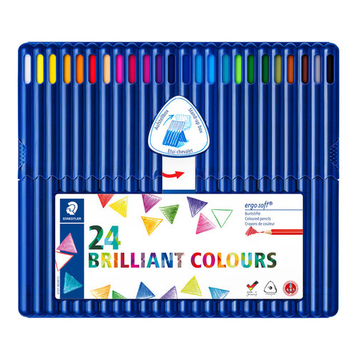 Staedtler Kleurpotloden Staedtler Ergosoft driekantig 24stuks assorti