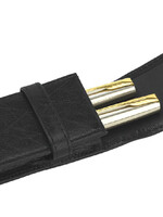 Van der Spek Trousse Stylos Cuir Eco 2 cases Noir