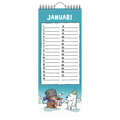 Ritstier Verjaardagskalender Lannoo Ritstier 130x325 blauw