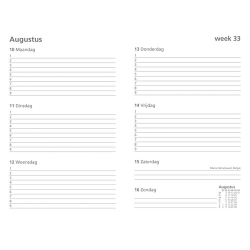 Ryam Agenda 2025-2025 Ryam Studie 7 jours/2 pages noir (NL)