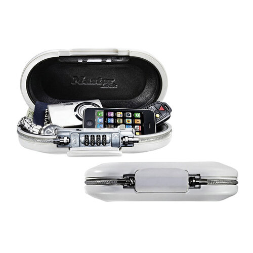 Master Lock Draagbare kluis MasterLock Safe space met combinatieslot en kabel wit