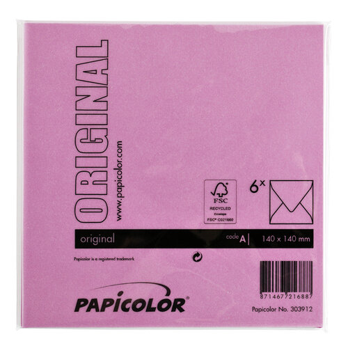 Papicolor Enveloppe Papicolor 140x140mm rose vif
