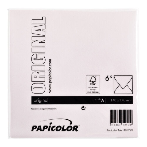 Papicolor Envelop Papicolor 140x140mm lichtroze