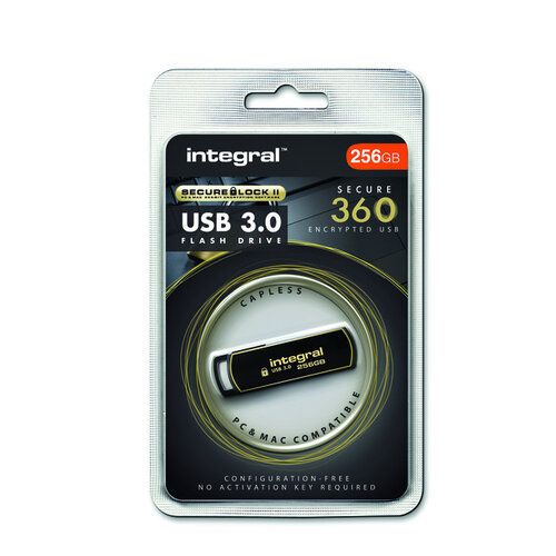 Integral USB-stick Integral 3.0 Secure 360 256GB zwart