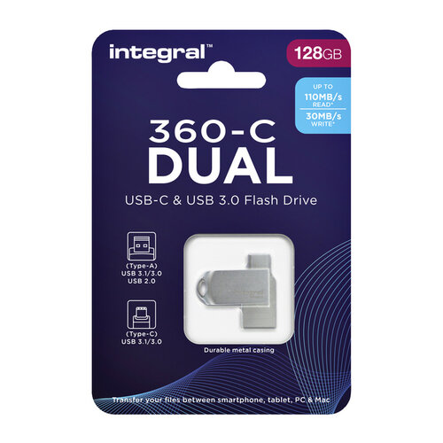 Integral Clé USB Integral 3.0 USB-360-C Dual 128Go