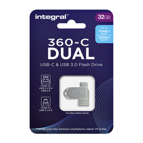 Integral Clé USB Integral 3.0 USB-360-C Dual 32Go