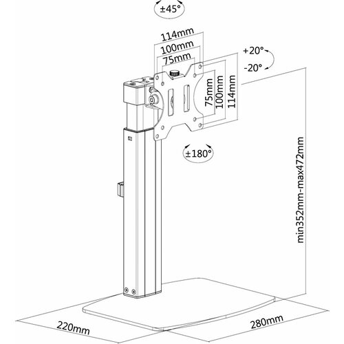 Neomounts by Newstar Support écran Neomounts D865  10-32" noir