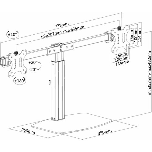 Neomounts by Newstar Monitorstandaard Neomounts D865D 10-32" zwart