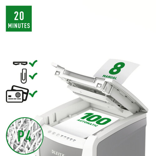 Leitz Papiervernietiger Leitz IQ Auto+ Small Office 100 P4 snippers 4x28mm