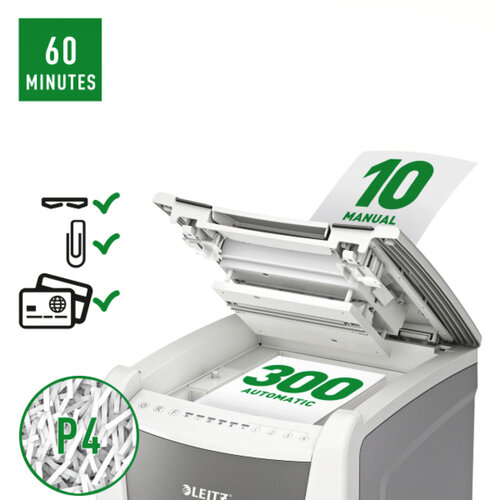 Leitz Papiervernietiger Leitz IQ Auto+ Office 300 P4 snippers 4x28mm