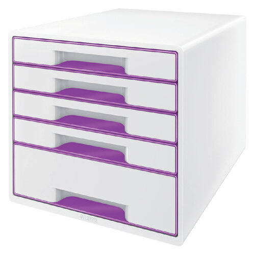 Leitz Module tiroirs Leitz WOW 5 tiroirs blanc/violet