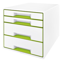 Bloc de classement Leitz WOW Cube 4 tiroirs blanc/vert