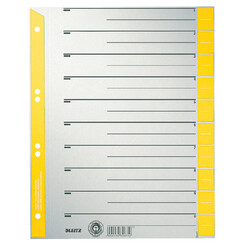 Intercalaires Leitz 1652 carton 230g A4 4 perforations jaune