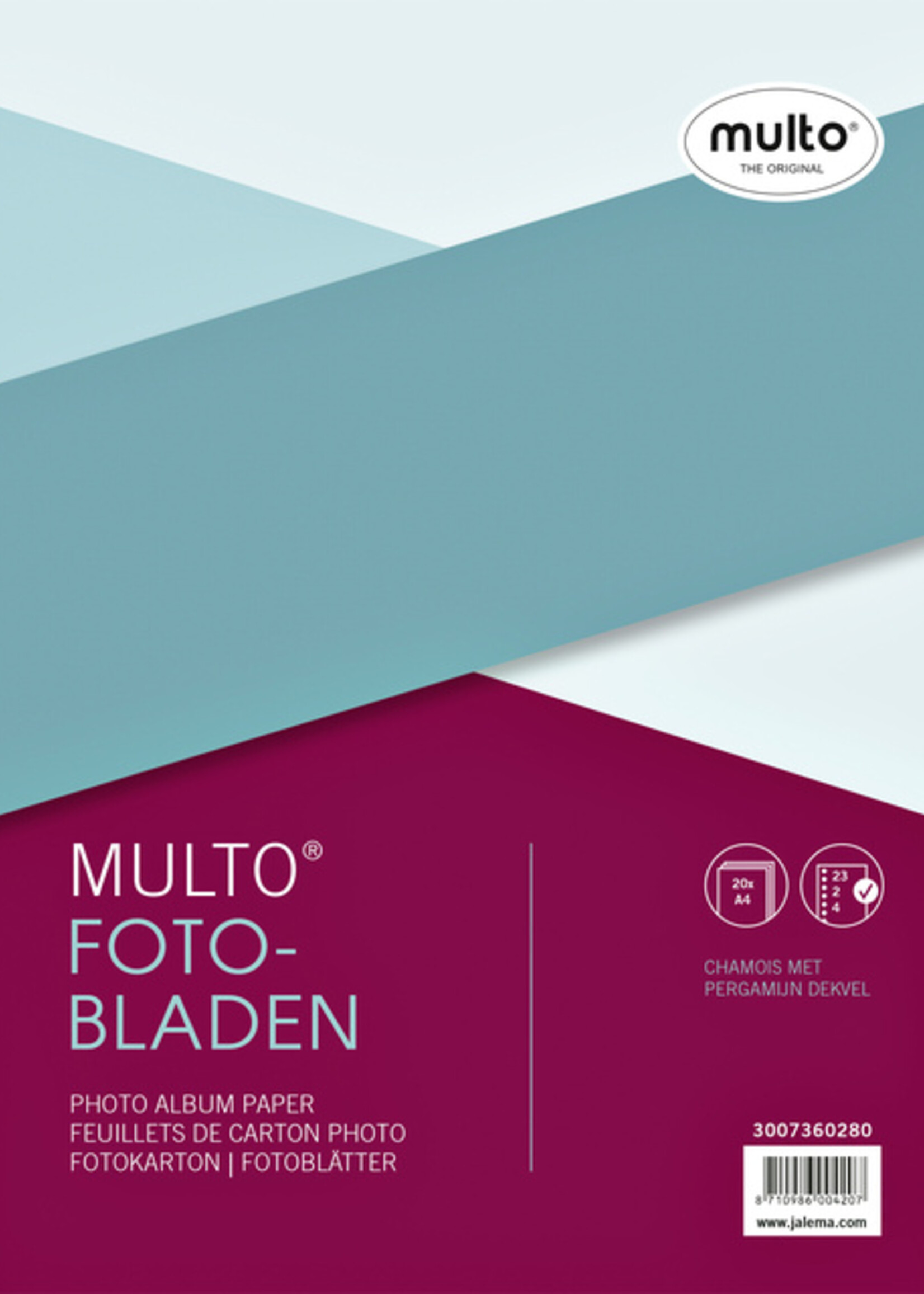 Multo Interieur Multo fotobladen A4 23-rings met dekvel 20vel chamois