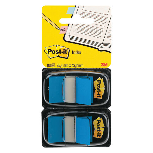 Post-it Indextabs 3M Post-it 680 25.4x43.2mm duopack blauw