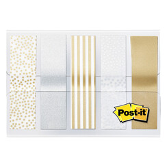 Indextabs 3M Post-it 684 12mmx43mm metallic motief goud zilver