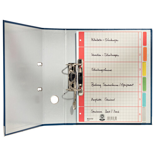 Leitz Tabbladen Leitz 4-gaats 4350 6-delig grijs karton