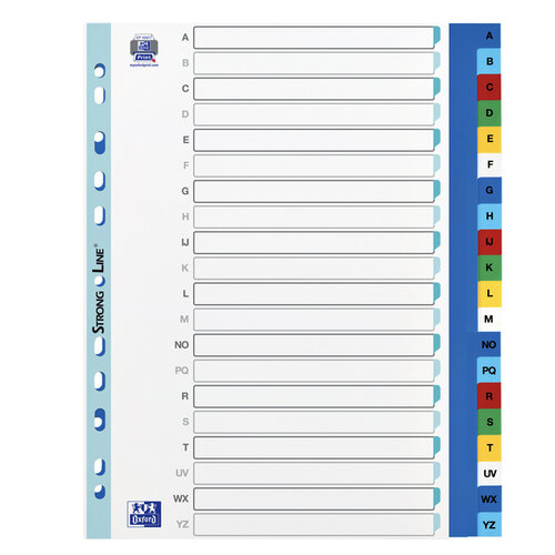 Oxford Intercalaires Oxford A4+ 11 trous 20 onglets A-Z PP couleur