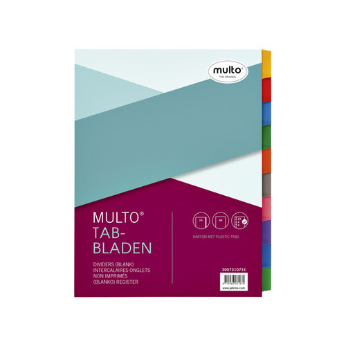 Multo Intercalaires Multo 23 perf 7310731 10 onglets blanc carton