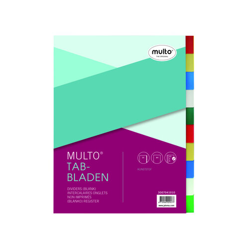 Multo Intercalaires Multo 23 perf 7041010 10 onglets assorti PP