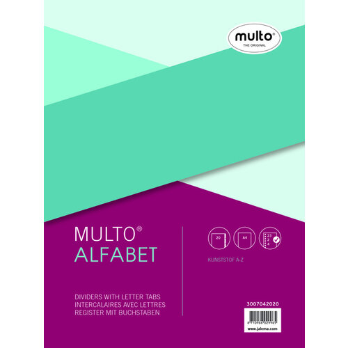 Multo Tabbladen Multo A4 23-gaats 20-delig A-Z grijs