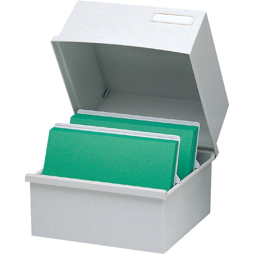 Multiform Boîte à fiches Exacompta A5 court plastique gris