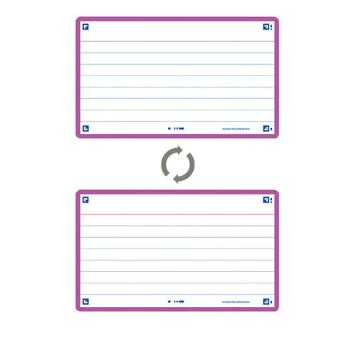 Oxford Flashcard Oxford 2.0 75x125mm 80 feuilles 250g ligné lilas