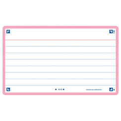 Flashcard Oxford 2.0 75x125mm 80 feuilles 250g ligné rose