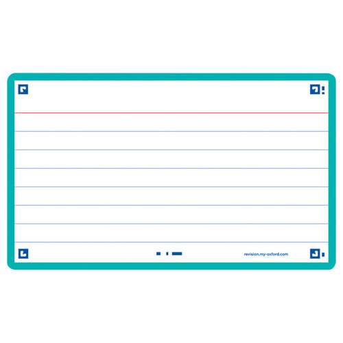 Oxford Flashcard Oxford 2.0 75x125mm 80 feuilles 250g ligné menthe