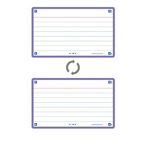 Oxford Flashcard Oxford 2.0 75x125mm 80 feuilles 250g ligné violet